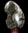 Septarian Dragon Egg Geode - Black Crystals #96730-2